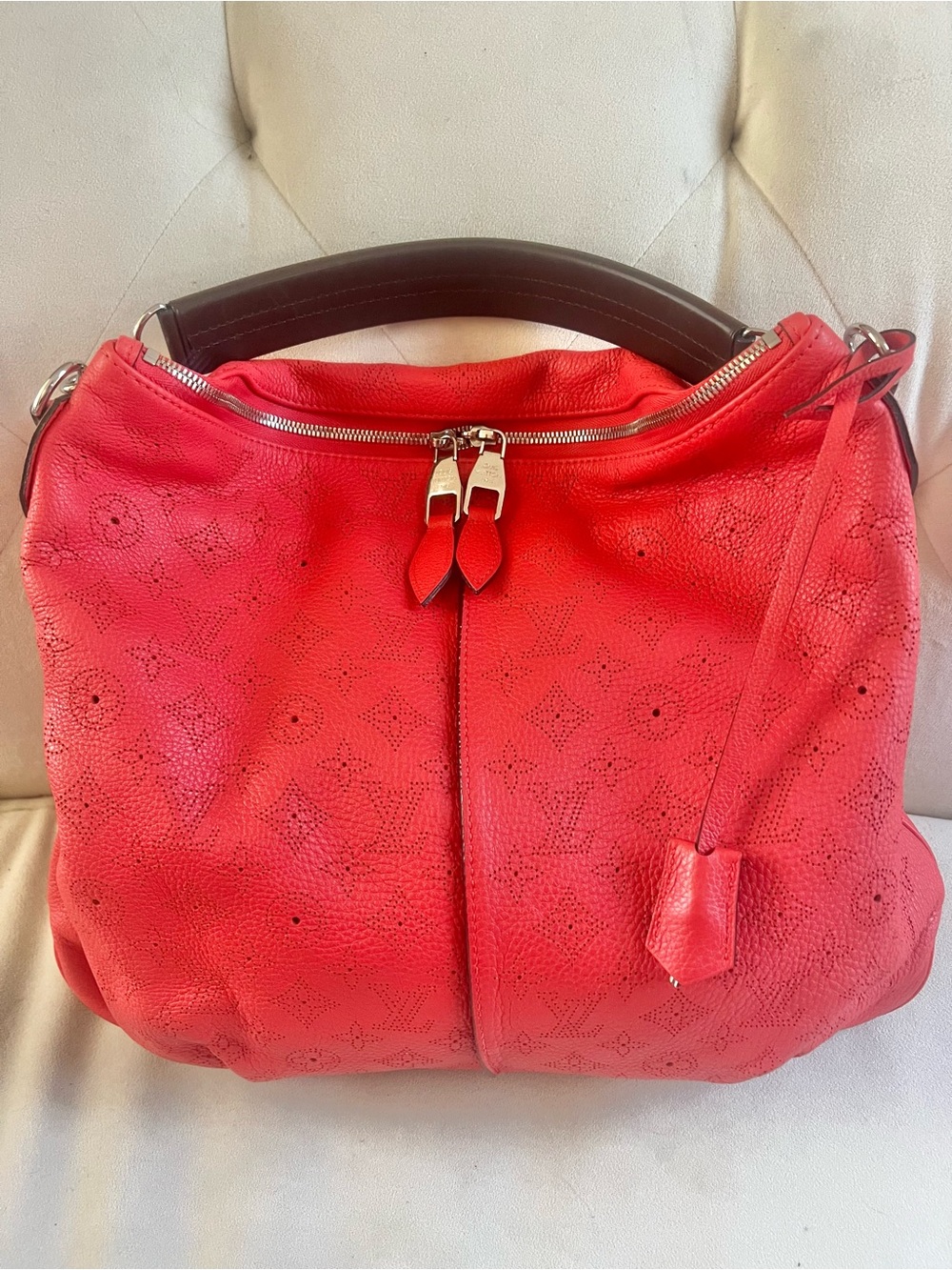 Louis Vuitton Corail Mahina Hobo Bag